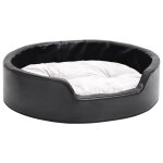 Vidaxl lit pour chiens noir et beige 69x59x19 cm peluche et similicuir