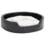 Vidaxl lit pour chiens noir et beige 79x70x19 cm peluche et similicuir