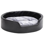 Vidaxl lit pour chiens noir et gris 69x59x19 cm peluche et similicuir