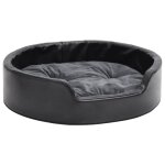 Vidaxl lit chiens noir et gris fonc� 69x59x19 cm peluche et similicuir