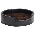 Vidaxl lit pour chiens noir et marron 69x59x19 cm peluche et similicuir