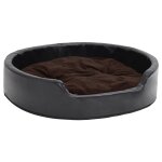 Vidaxl lit pour chiens noir et marron 79x70x19 cm peluche et similicuir