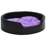 Vidaxl lit pour chiens noir et violet 69x59x19cm peluche et similicuir
