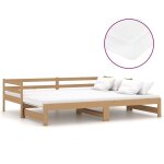Vidaxl lit coulissant 2x(90x200) cm marron miel bois de pin massif