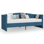 Vidaxl lit avec clairage usb bleu velours 90x200 cm