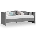 Vidaxl lit avec clairage usb gris clair velours 90x200 cm