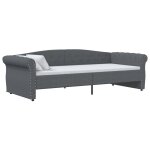 Vidaxl lit avec clairage usb gris fonc tissu 90x200 cm