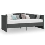 Vidaxl lit avec clairage usb gris fonc velours 90x200 cm