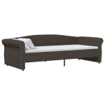 Vidaxl lit avec clairage usb marron fonc tissu 90x200 cm