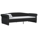 Vidaxl lit avec clairage usb noir tissu 90x200 cm