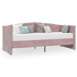 Vidaxl lit avec clairage usb rose velours 90x200 cm