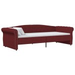 Vidaxl lit avec clairage usb rouge bordeaux tissu 90x200 cm