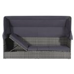 Vidaxl lit de jardin avec auvent gris 205x62 cm rsine tresse