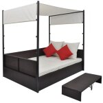 Vidaxl lit de jardin avec auvent marron 190x130 cm résine tressée Vidaxl lit de jardin avec auvent marron 190x130 cm résine tressée
