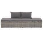 Vidaxl lit de jardin gris 195x60 cm r�sine tress�e