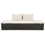 Vidaxl lit de jardin noir 195x60 cm rsine tresse