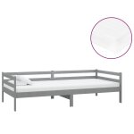 Vidaxl lit avec matelas 90x200 cm gris bois de pin massif Vidaxl lit avec matelas 90x200 cm gris bois de pin massif