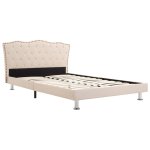 Vidaxl lit avec matelas beige tissu 120x200 cm Vidaxl lit avec matelas beige tissu 120x200 cm