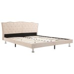 Vidaxl lit avec matelas beige tissu 160x200 cm Vidaxl lit avec matelas beige tissu 160x200 cm