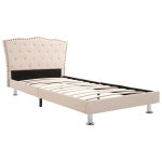 Vidaxl lit avec matelas beige tissu 90x200 cm Vidaxl lit avec matelas beige tissu 90x200 cm