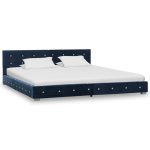 Vidaxl lit avec matelas bleu velours 160 x 200 cm