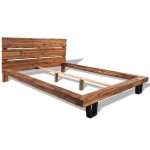 Vidaxl lit avec matelas bois d'acacia massif 140 x 200 cm
