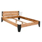 Vidaxl lit avec matelas bois d'acacia massif acier 140 x 200 cm