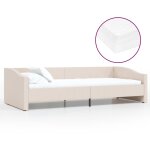 Vidaxl lit avec matelas et �clairage usb cr�me tissu 90x200 cm