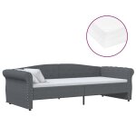 Vidaxl lit avec matelas et éclairage usb gris foncé tissu 90x200 cm Vidaxl lit avec matelas et éclairage usb gris foncé tissu 90x200 cm