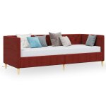 Vidaxl lit avec matelas et �clairage usb rouge bordeaux tissu 90x200cm