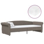 Vidaxl lit avec matelas et clairage usb taupe tissu 90x200 cm