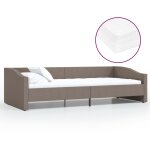Vidaxl lit avec matelas et �clairage usb taupe tissu 90x200 cm