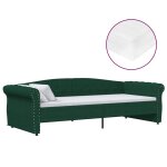 Vidaxl lit avec matelas et clairage usb vert fonc tissu 90x200 cm