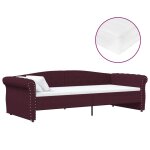Vidaxl lit avec matelas et clairage usb violet tissu 90x200 cm