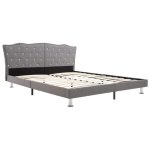 Vidaxl lit avec matelas gris clair tissu 160x200 cm