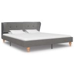 Vidaxl lit avec matelas gris clair tissu 180 x 200 cm