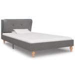 Vidaxl lit avec matelas gris clair tissu 90 x 200 cm