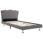 Vidaxl lit avec matelas gris clair tissu 90x200 cm Vidaxl lit avec matelas gris clair tissu 90x200 cm