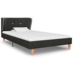 Vidaxl lit avec matelas gris fonc� jute 90 x 200 cm