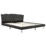 Vidaxl lit avec matelas gris foncé tissu 160x200 cm Vidaxl lit avec matelas gris foncé tissu 160x200 cm
