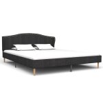 Vidaxl lit avec matelas gris fonc tissu 180x200 cm