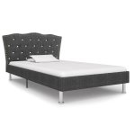 Vidaxl lit avec matelas gris foncé tissu 90x200 cm Vidaxl lit avec matelas gris foncé tissu 90x200 cm