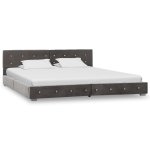 Vidaxl lit avec matelas gris velours 180 x 200 cm