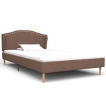 Vidaxl lit avec matelas marron tissu 90x200 cm