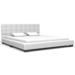 Vidaxl lit avec matelas  mmoire de forme blanc similicuir 140x200 cm