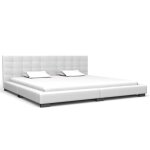Vidaxl lit avec matelas  mmoire de forme blanc similicuir 180x200 cm