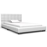 Vidaxl lit avec matelas  mmoire de forme blanc similicuir 90x200 cm