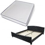 Vidaxl lit avec matelas  mmoire de forme noir similicuir 180x200 cm