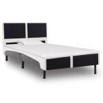 Vidaxl lit avec matelas noir et blanc similicuir 90 x 200 cm