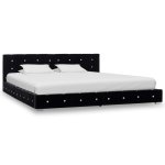 Vidaxl lit avec matelas noir velours 160 x 200 cm